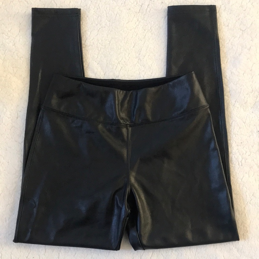 Nordstrom | Faux Black Leather Leggings Size S